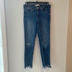 Zara Basic Denim Skinny Distressed Jeans